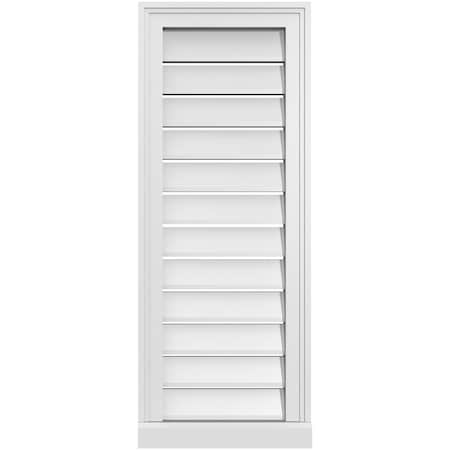 Ekena Millwork Vertical Surface Mount PVC Gable Vent: Functional, w/ 2"W x 2"P Brickmould Sill Frame, 14"W x 36"H GVPVE14X3603SF